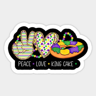 Peace Love King Cake Mardi Gras New Orleans Sticker